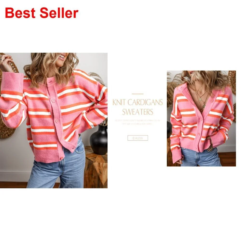 Lightweight Cropped Cardigan Sweater, Chunky Knit, V-Neck, Open Front